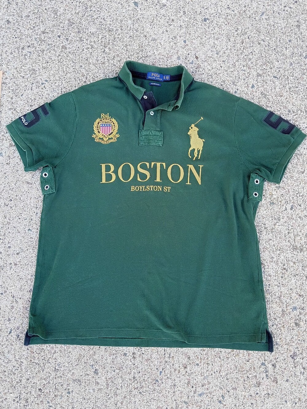 Polo Ralph Lauren Green Polo with Gold  Boston Crest